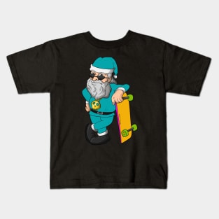 Cool Blue Santa Claus Christmas Kids T-Shirt